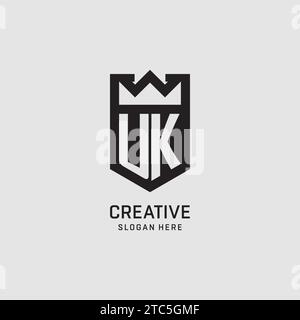 Initial UK logo shield shape, creative esport logo design vector graphic Stock Vector