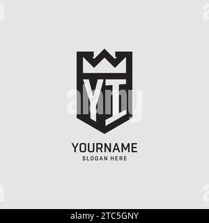 Initial YI logo shield shape, creative esport logo design vector graphic Stock Vector