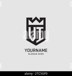 Initial VI logo shield shape, creative esport logo design vector graphic Stock Vector