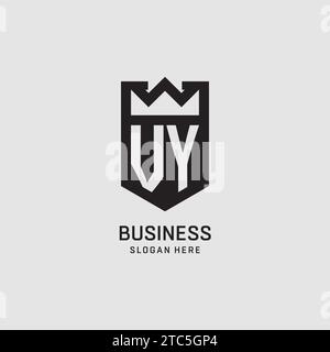 Initial VY logo shield shape, creative esport logo design vector graphic Stock Vector