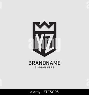 Initial YZ logo shield shape, creative esport logo design vector graphic Stock Vector