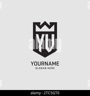Initial YV logo shield shape, creative esport logo design vector graphic Stock Vector