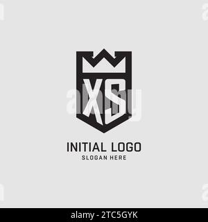 Initial XS logo shield shape, creative esport logo design vector graphic Stock Vector