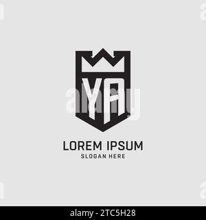 Initial YA logo shield shape, creative esport logo design vector graphic Stock Vector