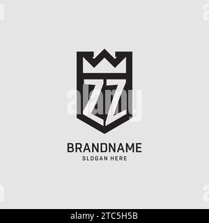 Initial ZZ logo shield shape, creative esport logo design vector graphic Stock Vector