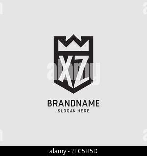 Initial XZ logo shield shape, creative esport logo design vector graphic Stock Vector