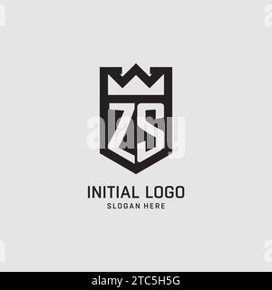 Initial ZS logo shield shape, creative esport logo design vector graphic Stock Vector