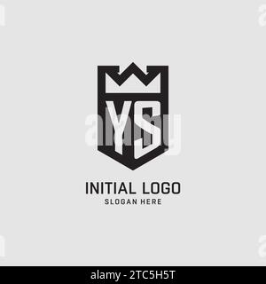 Initial YS logo shield shape, creative esport logo design vector graphic Stock Vector