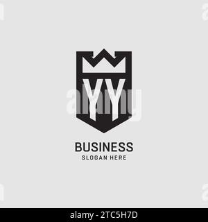 Initial YY logo shield shape, creative esport logo design vector graphic Stock Vector