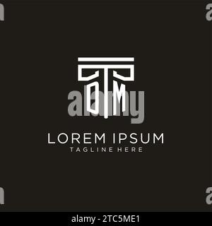 DM initial logo with geometric pillar style design, creative modern law firm logo design Stock Vector