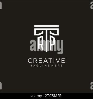 RP initial logo with geometric pillar style design, creative modern law firm logo design Stock Vector