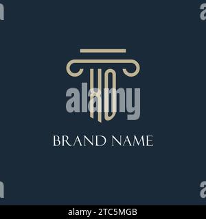 XO initial logo for lawyer, law firm, law office with pillar icon design ideas Stock Vector