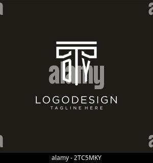 DY initial logo with geometric pillar style design, creative modern law firm logo design Stock Vector