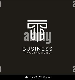 UB initial logo with geometric pillar style design, creative modern law firm logo design Stock Vector