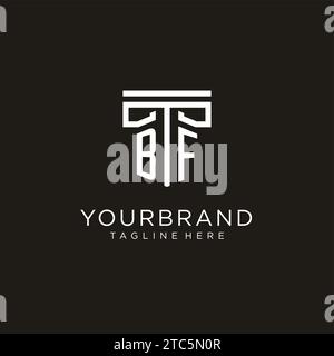 BF initial logo with geometric pillar style design, creative modern law firm logo design Stock Vector