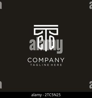 CQ initial logo with geometric pillar style design, creative modern law firm logo design Stock Vector