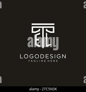 EL initial logo with geometric pillar style design, creative modern law firm logo design Stock Vector