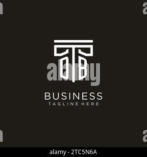 DB initial logo with geometric pillar style design, creative modern law firm logo design Stock Vector