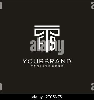 FS initial logo with geometric pillar style design, creative modern law firm logo design Stock Vector