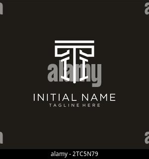 II initial logo with geometric pillar style design, creative modern law firm logo design Stock Vector