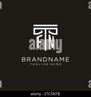 FN initial logo with geometric pillar style design, creative modern law firm logo design Stock Vector