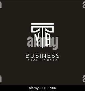 YB initial logo with geometric pillar style design, creative modern law firm logo design Stock Vector