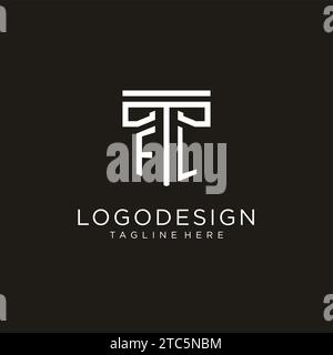 FL initial logo with geometric pillar style design, creative modern law firm logo design Stock Vector
