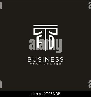 FO initial logo with geometric pillar style design, creative modern law firm logo design Stock Vector