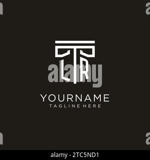 LR initial logo with geometric pillar style design, creative modern law firm logo design Stock Vector