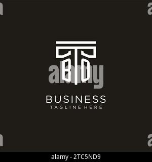 BO initial logo with geometric pillar style design, creative modern law firm logo design Stock Vector