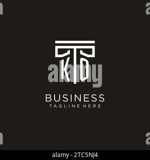 KO initial logo with geometric pillar style design, creative modern law firm logo design Stock Vector