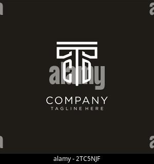 CD initial logo with geometric pillar style design, creative modern law firm logo design Stock Vector