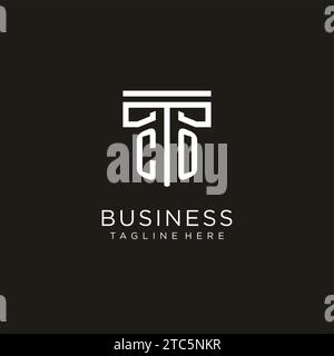 CO initial logo with geometric pillar style design, creative modern law firm logo design Stock Vector