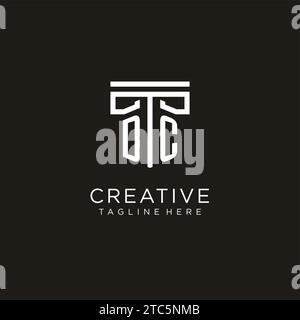 DC initial logo with geometric pillar style design, creative modern law firm logo design Stock Vector