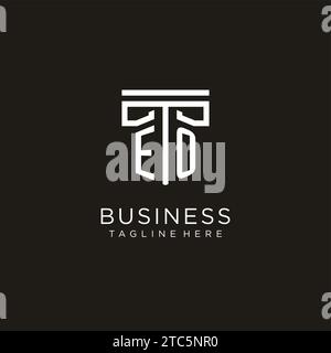 EO initial logo with geometric pillar style design, creative modern law firm logo design Stock Vector
