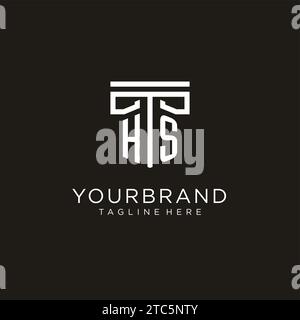 HS initial logo with geometric pillar style design, creative modern law firm logo design Stock Vector