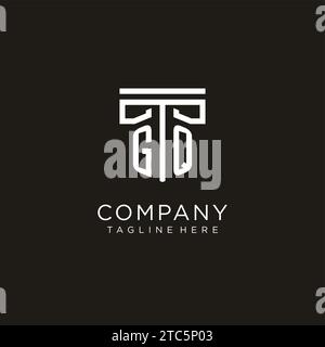 GQ initial logo with geometric pillar style design, creative modern law firm logo design Stock Vector