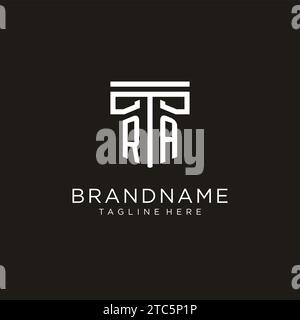 RA initial logo with geometric pillar style design, creative modern law firm logo design Stock Vector