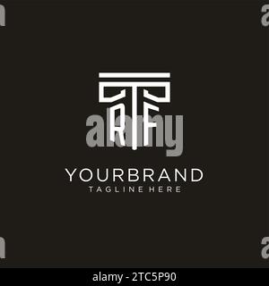 RF initial logo with geometric pillar style design, creative modern law firm logo design Stock Vector
