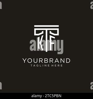 KF initial logo with geometric pillar style design, creative modern law firm logo design Stock Vector