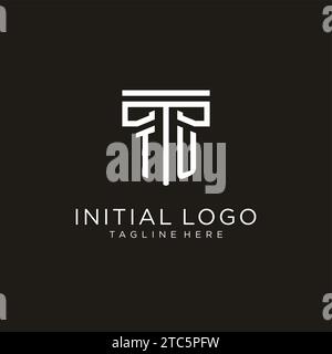 TU initial logo with geometric pillar style design, creative modern law firm logo design Stock Vector