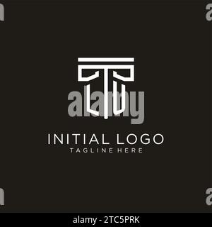 LU initial logo with geometric pillar style design, creative modern law firm logo design Stock Vector