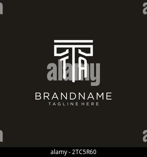 TA initial logo with geometric pillar style design, creative modern law firm logo design Stock Vector