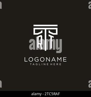 RT initial logo with geometric pillar style design, creative modern law firm logo design Stock Vector