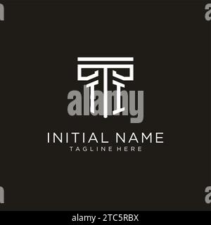 TI initial logo with geometric pillar style design, creative modern law firm logo design Stock Vector