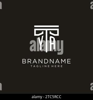 YA initial logo with geometric pillar style design, creative modern law firm logo design Stock Vector
