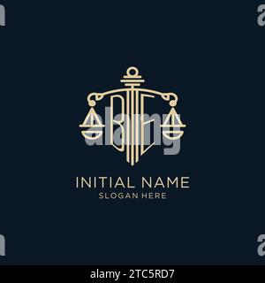 TO initial with scale of justice logo design template, luxury law and ...