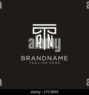RN initial logo with geometric pillar style design, creative modern law firm logo design Stock Vector