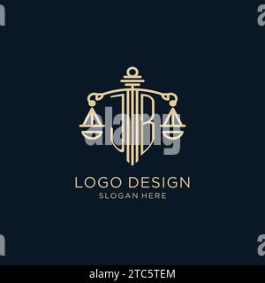 JB initial with scale of justice logo design template, luxury law and ...