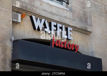 lyon , France - 11 04 2023 : Waffle factory sign logo and brand text facade front of chain fast food restaurant Stock Photo